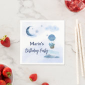 Blauer Mond kleiner Elefant Geburtstagsjunge Serviette (Beispiel)