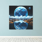 Blauer Mond Leinwanddruck (Insitu (Holzboden))