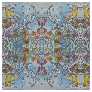 Blauer Mond-Natur Stoff