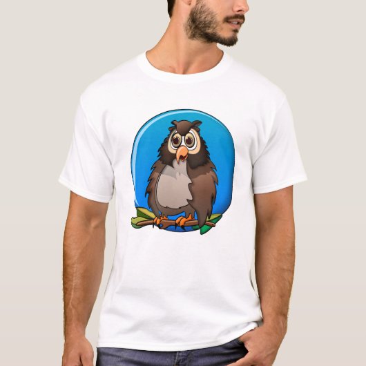 Blauer Mond Owl T-Shirt (Vorderseite)