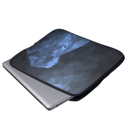 Blauer Mond-Pferde Laptopschutzhülle (Vorne Knopf)