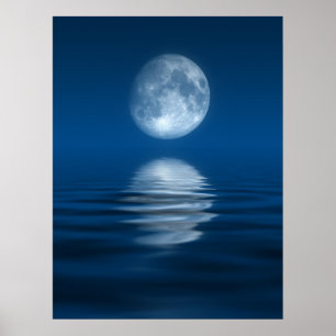 Blauer Mond Poster