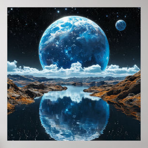 Blauer Mond Poster