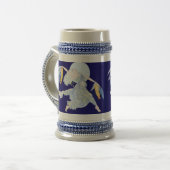 Blauer Mond-Tänzer Bierglas (Vorderseite Links)