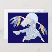 Blauer Mond-Tänzer Postkarte (Vorne/Hinten)