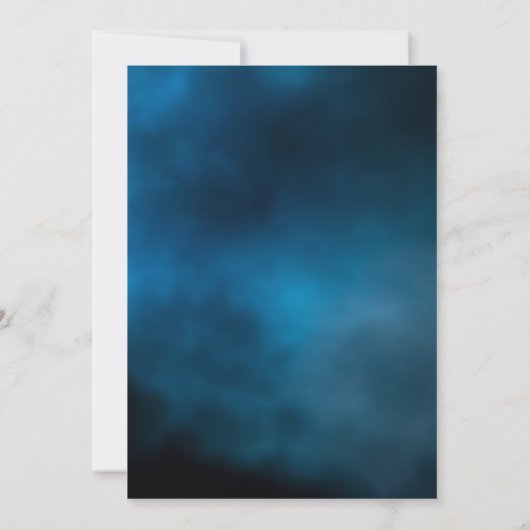 Blauer Mond-Typografie geschlechtsneutral Einladung (Rückseite)