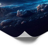 Blauer Mond über einer zauberhaften Landschaft Poster (Ecke)