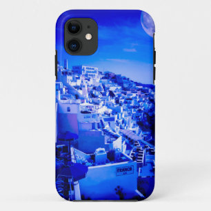 Blauer Mond über Fira Santorini Case-Mate iPhone Hülle
