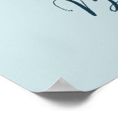 Blauer Mond und Sterne, Babyduschzeichen Poster (Ecke)