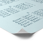 Blauer Mond und Sterne, Sitzkarte Poster (Ecke)