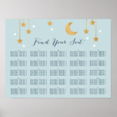 Blauer Mond und Sterne, Sitzkarte Poster (Vorne)