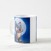 Blauer Mondwolf Kaffeetasse (Vorderseite Links)