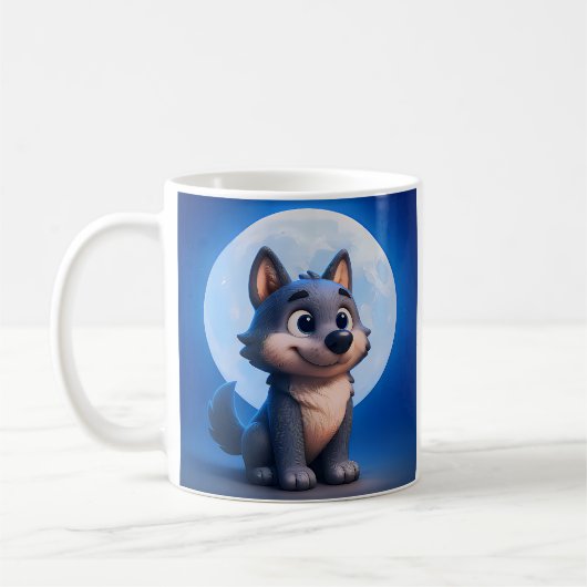 Blauer Mondwolf Kaffeetasse (Links)