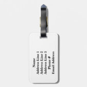 Blauer Monogramm-Initialen-Skript-Gepäckanhänger Gepäckanhänger (Rückseite vertikal)