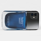 Blauer Monogramm-Nagellack-Flasche iPhone Kasten Case-Mate iPhone Hülle (Rückseite (Horizontal))