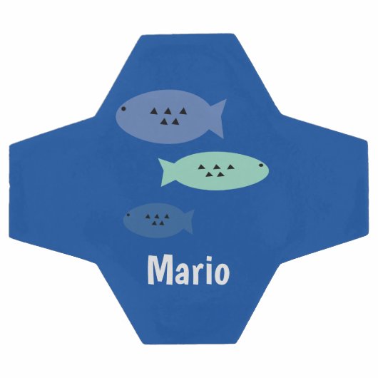 Blauer Monogramm Name Fußball Ball (Flach)