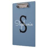 Blauer Monogramm-Name Klemmbrett (Links)