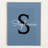 Blauer Monogramm-Name Planer (Vorderseite)