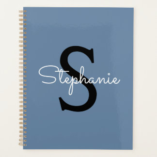 Blauer Monogramm-Name Planer