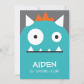 Blauer Monster Einladung (Vorderseite)