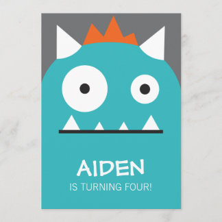 Blauer Monster Einladung