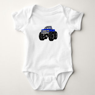 Blauer Monster-LKW Baby Strampler