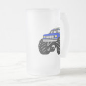 BLAUER MONSTER-LKW MATTGLAS BIERGLAS (VorderseiteRechts)