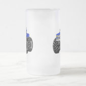 BLAUER MONSTER-LKW MATTGLAS BIERGLAS (Mittel)
