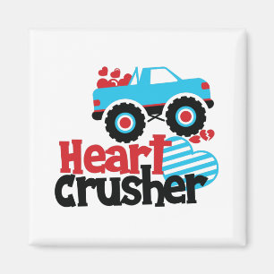Blauer Monster-Truck Herz-Zermalmer Valentinstag Magnet