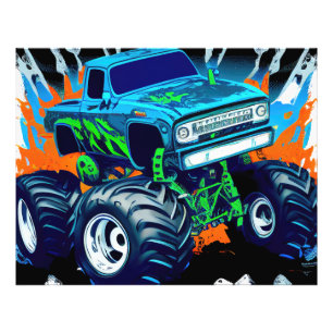Blauer Monstertruck Fotodruck