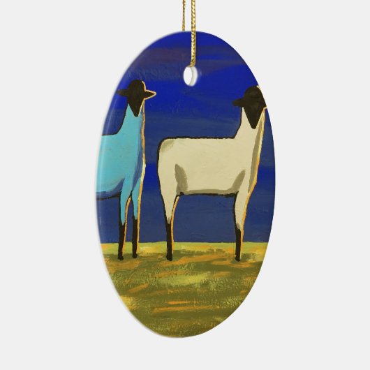 Blauer Montag Keramik Ornament (Rechts)