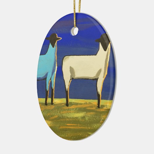 Blauer Montag Keramik Ornament (Links)