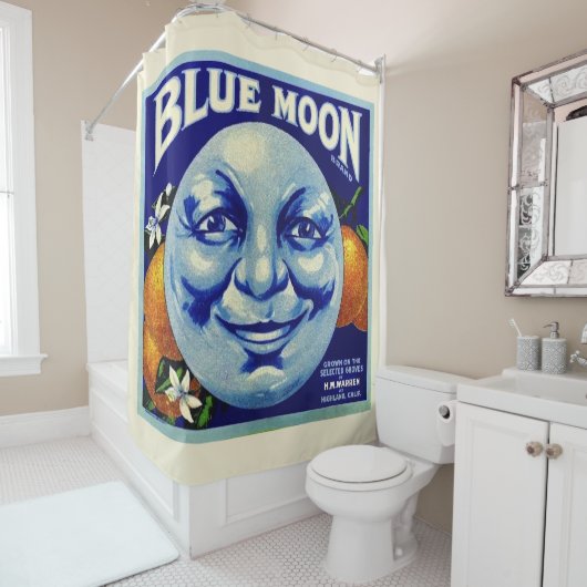 Blauer Moon Duschvorhang (Beispiel)