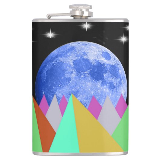 Blauer Moon Hip Flask Flachmann (Vorderseite)
