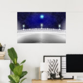 BLAUER MOON ÜBER DER HAPENNY-BRÜCKE POSTER (Heimbüro)