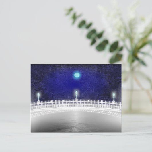 BLAUER MOON ÜBER DER HAPENNY-BRÜCKE POSTKARTE (Stehend Vorderseite)