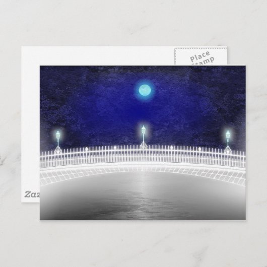 BLAUER MOON ÜBER DER HAPENNY-BRÜCKE POSTKARTE (Vorne/Hinten)