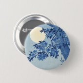 Blauer Moonlit Blossom Tree Unter dem nächtlichen  Button (Vorne & Hinten)