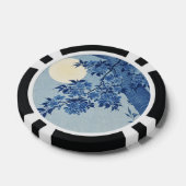 Blauer Moonlit Blossom Tree Unter dem nächtlichen  Pokerchips (Einzeln)