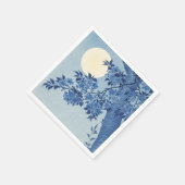 Blauer Moonlit Blossom Tree Unter dem nächtlichen Serviette (Ecke)