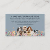 Blauer Mops Chihuahua Corgi Poodle Bulldog Hunde Visitenkarte (Rückseite)