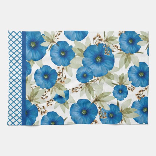 Blauer Morgenglanz und Gitterarbeit Geschirrtuch (Horizontal)