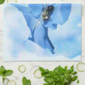 Blauer Morgenruhm und Hummeln Küchentuch (Gefaltet)