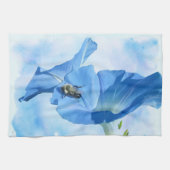 Blauer Morgenruhm und Hummeln Küchentuch (Horizontal)