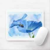 Blauer Morgenruhm und Hummeln Mousepad (Mit Mouse)