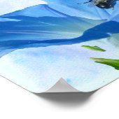 Blauer Morgenruhm und Hummeln Poster (Ecke)