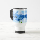 Blauer Morgenruhm und Hummeln Reisebecher (Vorderseite Links)