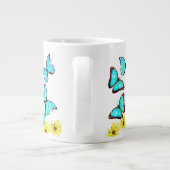 Blauer Morpho Butterfett Blume Tasse (Rückseite)