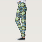Blauer Morpho Butterfly Flügelmuster Legierung Leggings (Links)
