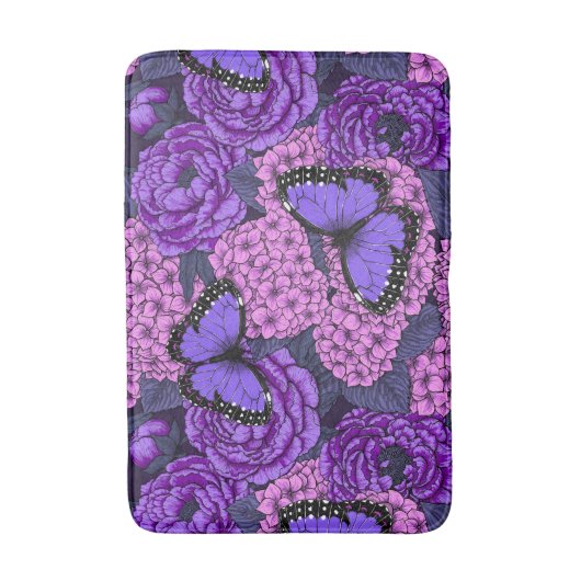 Blauer Morpho-Garten 2 Badematte (Vorderseite Vertikal)